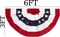 3x6 Ft 4th of July Decorations Memorial Day American flags Bunting Flags outdoor- Half Fan Banner Pleated Patriotic flag USA Flags 3-Pack